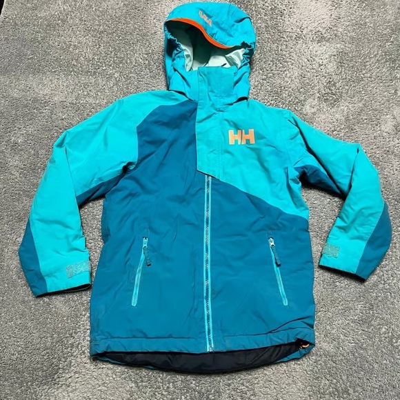 Helly Hansen Jr Coat Kids Youth Girls 10 /140 Jacket Primaloft Cascade Tech Hood - Picture 1 of 5
